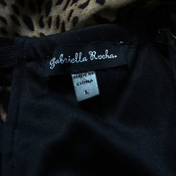 REDUCED Off Shoulder Gabriella Rocha Women's Cheetah Print Dress Like New Sz L - Picture 4 of 4